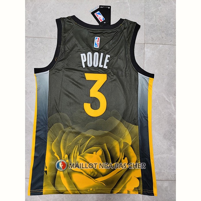 Maillot Golden State Warriors Jordan Poole NO 3 Ville 2022-23 Noir